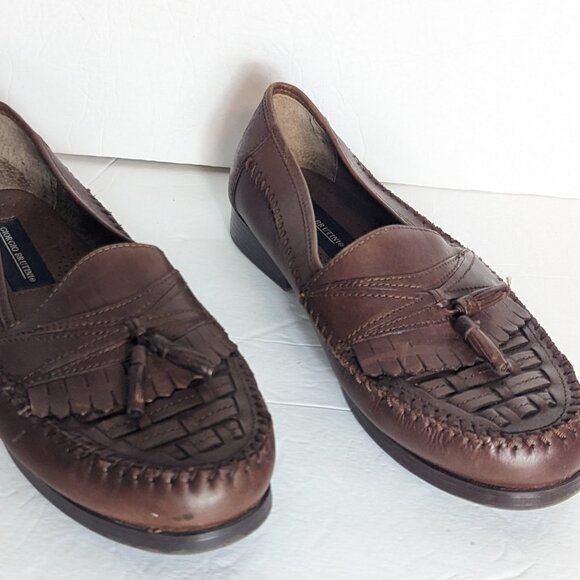Giorgio Brutini Bartell Loafer Size 9 Wide Tassel Woven Comfort Leather Shoe - Picture 8 of 9